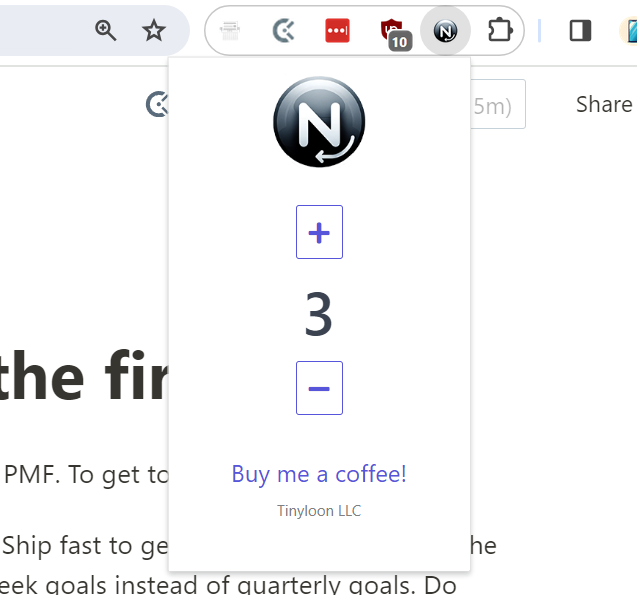 Notion Spacer Chrome screenshot